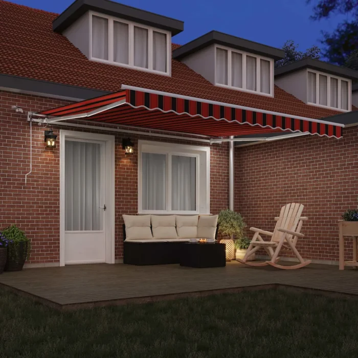 Novaro Behúzható napellenző Narancs és Barna 400 × 350 cm Poliészter