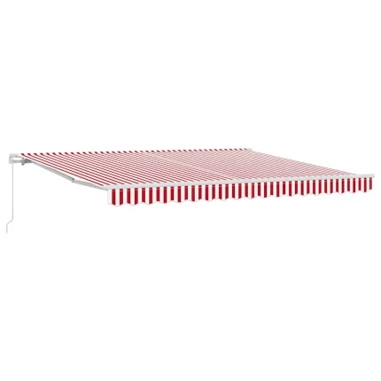 Novaro Behúzható napellenző Piros és Fehér 400 × 350 cm