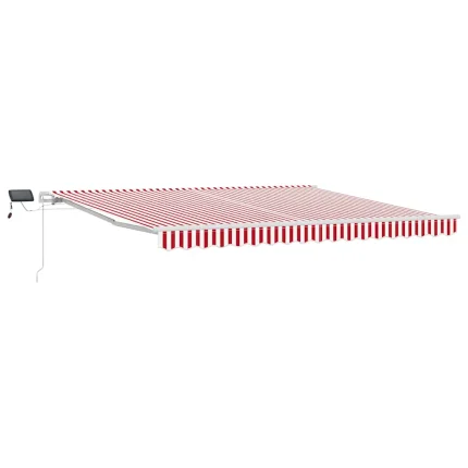 Novaro Behúzható napellenző Piros és Fehér 400 × 300 cm