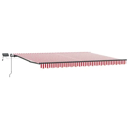 Novaro Behúzható napellenző Piros és Fehér 400 × 350 cm