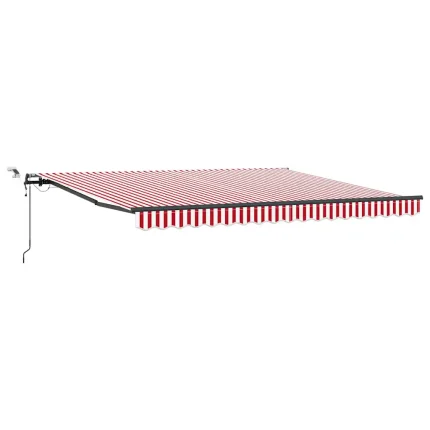 Novaro Behúzható napellenző Piros és Fehér 400 × 350 cm Poliészter