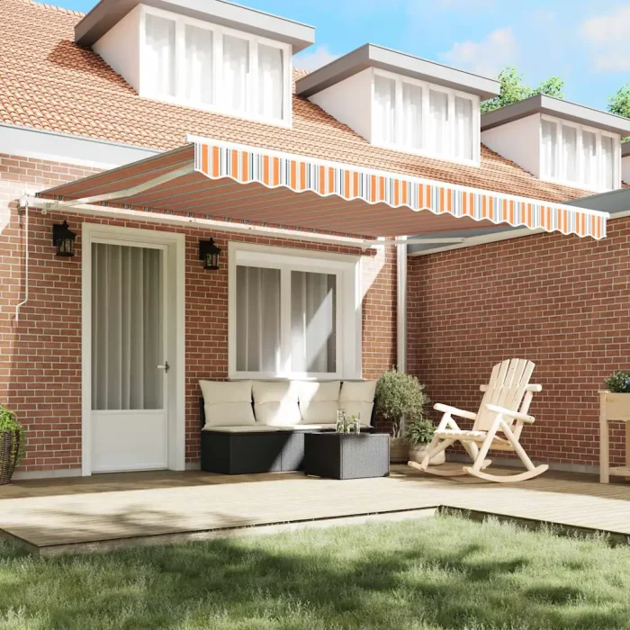 Novaro Behúzható napellenző Sokszínű 400 × 350 cm Szövet és Alumínium