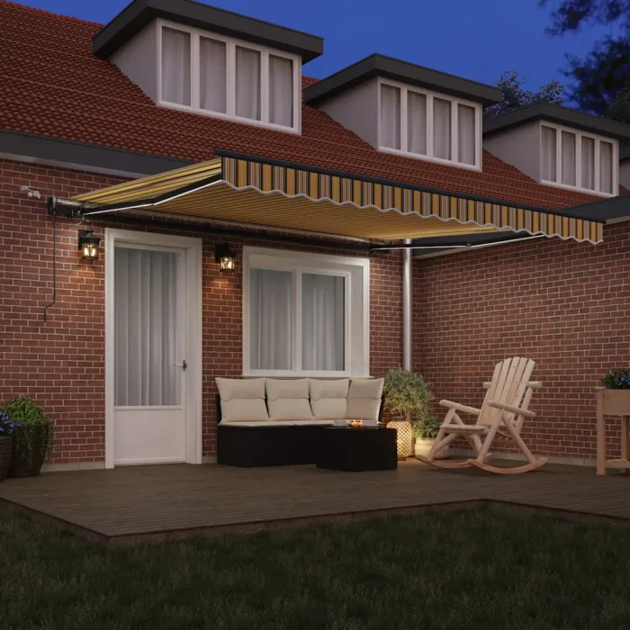 Novaro Behúzható napellenző Sokszínű 400 × 350 cm Poliészter