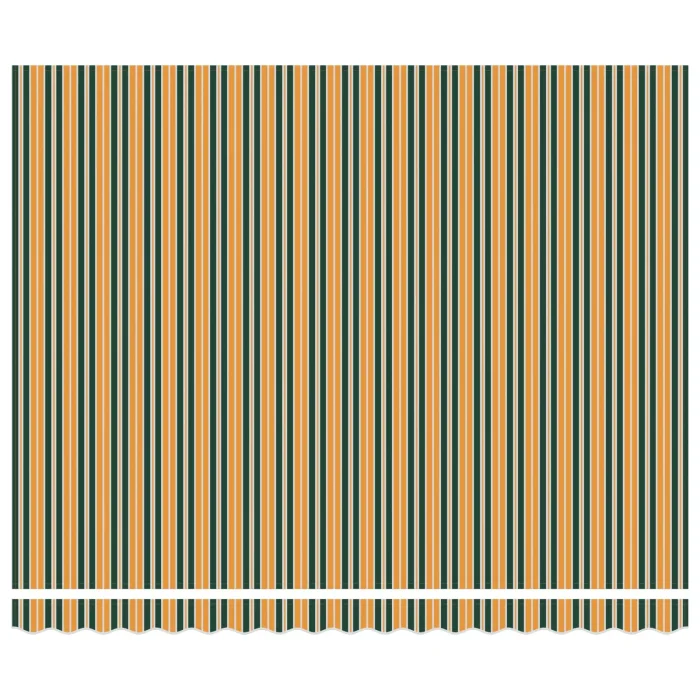 Novaro Behúzható napellenző Zöld és Fehér 400 × 350 cm