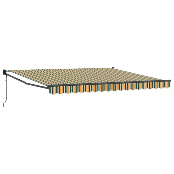 Novaro Behúzható napellenző Zöld és Fehér 400 × 350 cm Poliészter