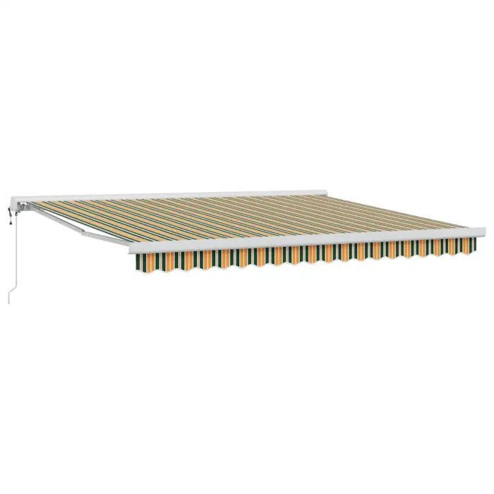 Novaro Behúzható napellenző Zöld és Fehér 400 × 350 cm