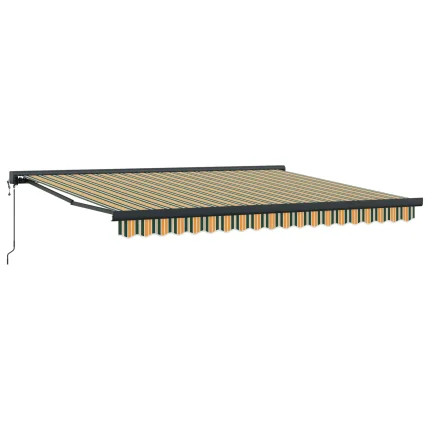 Novaro Behúzható napellenző Zöld és Fehér 400 × 350 cm
