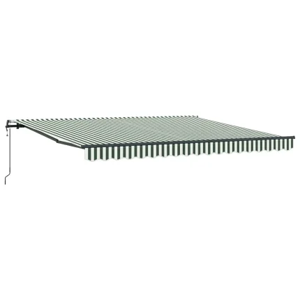Novaro Behúzható napellenző Zöld és Fehér 400 × 350 cm