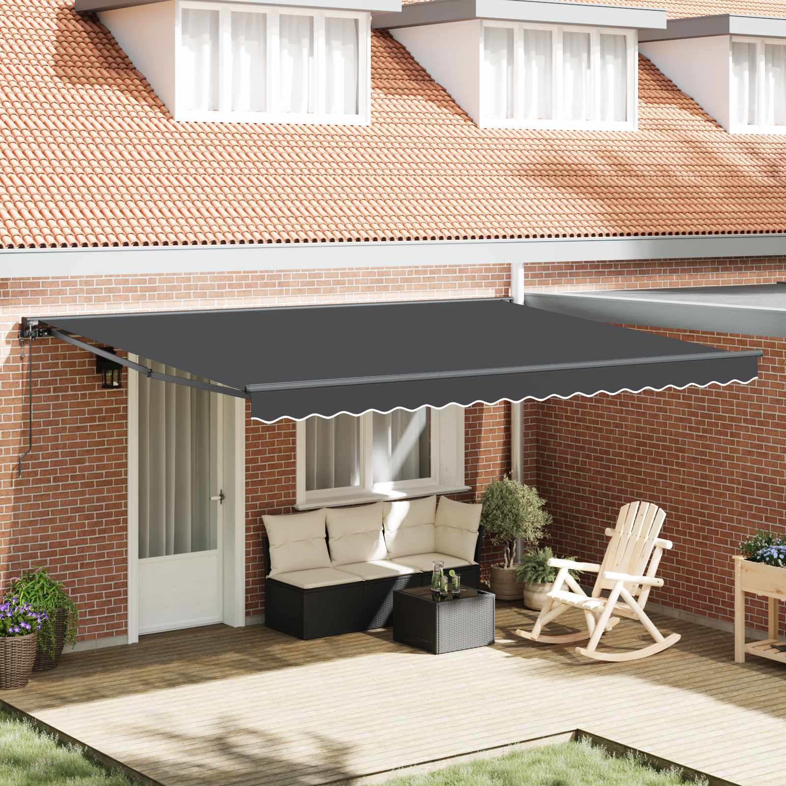 Novaro Napernyő keret Antracitszürke 450 × 300 cm