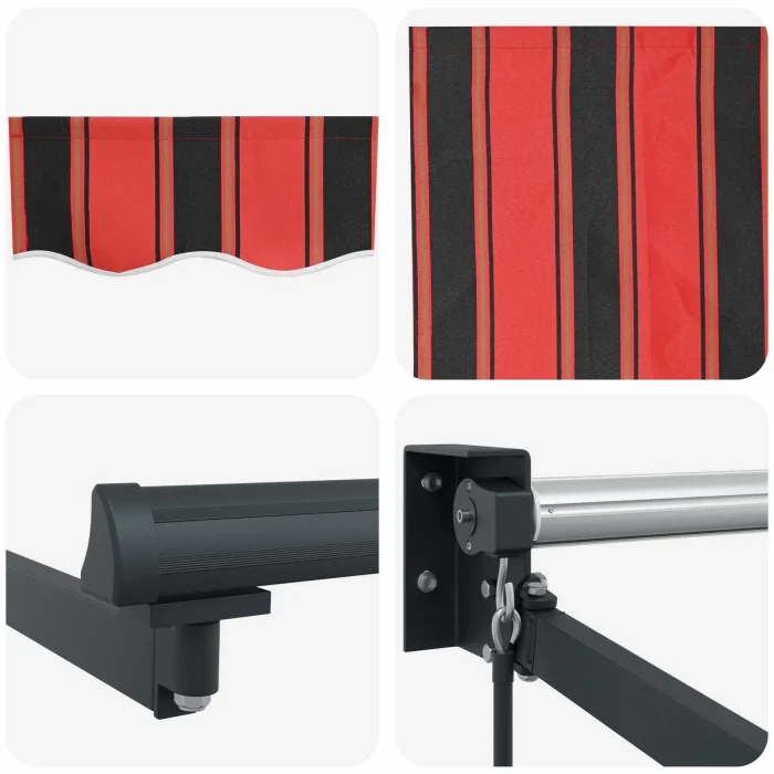 Novaro Behúzható napellenző Narancs és Barna 450 x 300 x 165 cm