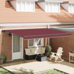 Novaro Napernyő keret Burgundi 450 × 300 cm Poliészter PU bevonattal