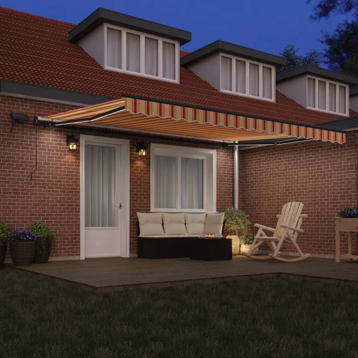 Novaro Behúzható napellenző Sárga és narancs 450 × 300 cm