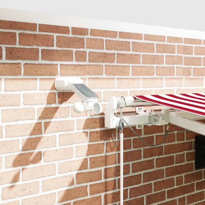 Novaro Behúzható napellenző Piros és Fehér 450 × 300 cm Poliészter