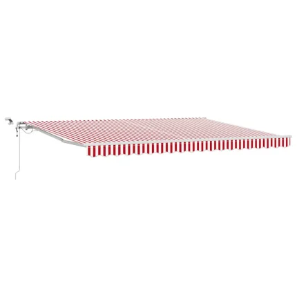 Novaro Behúzható napellenző Piros és Fehér 450 × 300 cm Poliészter