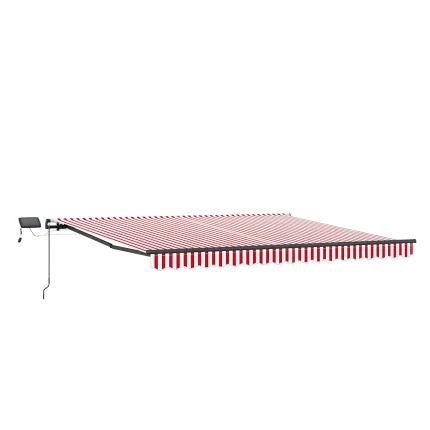 Novaro Behúzható napellenző Piros és Fehér 450 × 300 cm