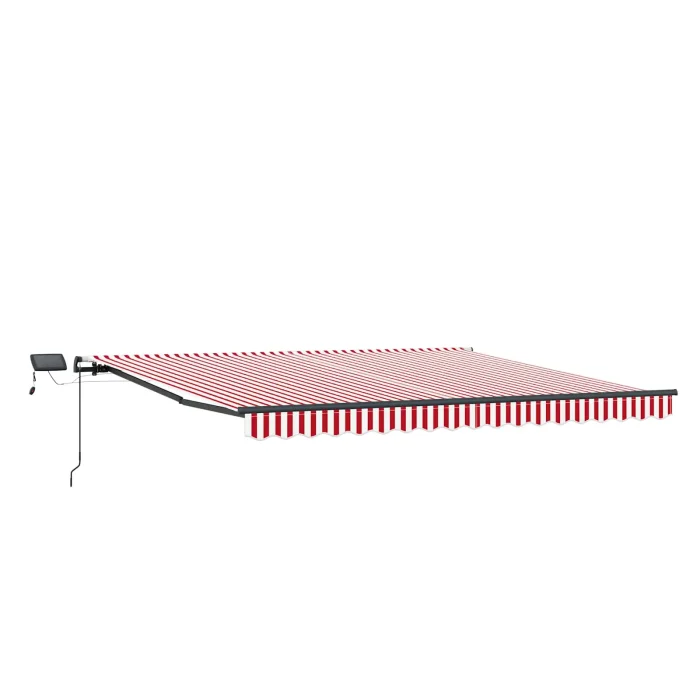 Novaro Behúzható napellenző Piros és Fehér 450 × 300 cm