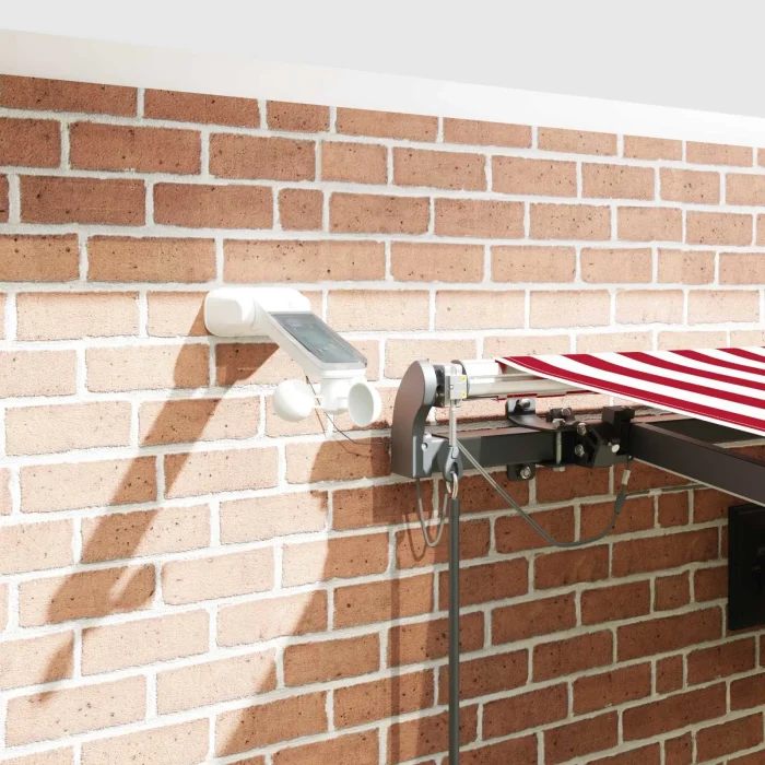 Novaro Behúzható napellenző Piros és Fehér 450 × 300 cm Poliészter