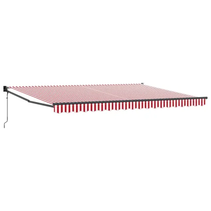 Novaro Behúzható napellenző Piros és Fehér 450 × 300 cm
