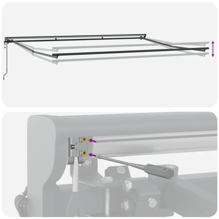 Novaro Napernyő keret Piros és Fehér 450 × 300 cm