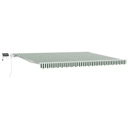 Novaro Behúzható napellenző Zöld és Fehér 450 × 300 cm