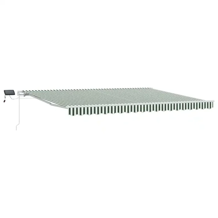 Novaro Behúzható napellenző Zöld és Fehér 450 × 300 cm