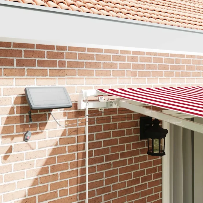 Novaro Behúzható napellenző Piros és Fehér 450 × 350 cm