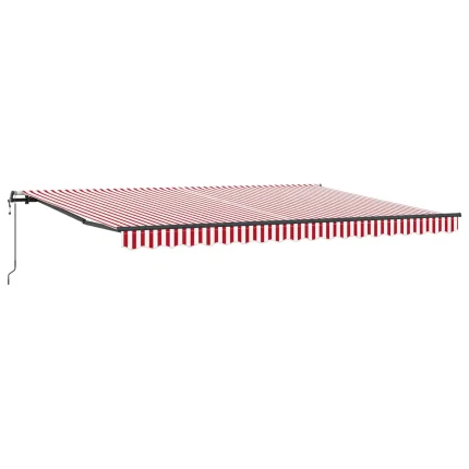 Novaro Behúzható napellenző Piros és Fehér 450 × 350 cm