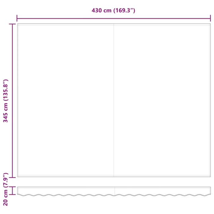Novaro Behúzható napellenző Sokszínű 450 × 350 cm Pamut és Alumínium