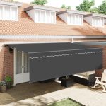 Novaro Behúzható napellenző Antracit 500 × 300 cm Pamut és Alumínium