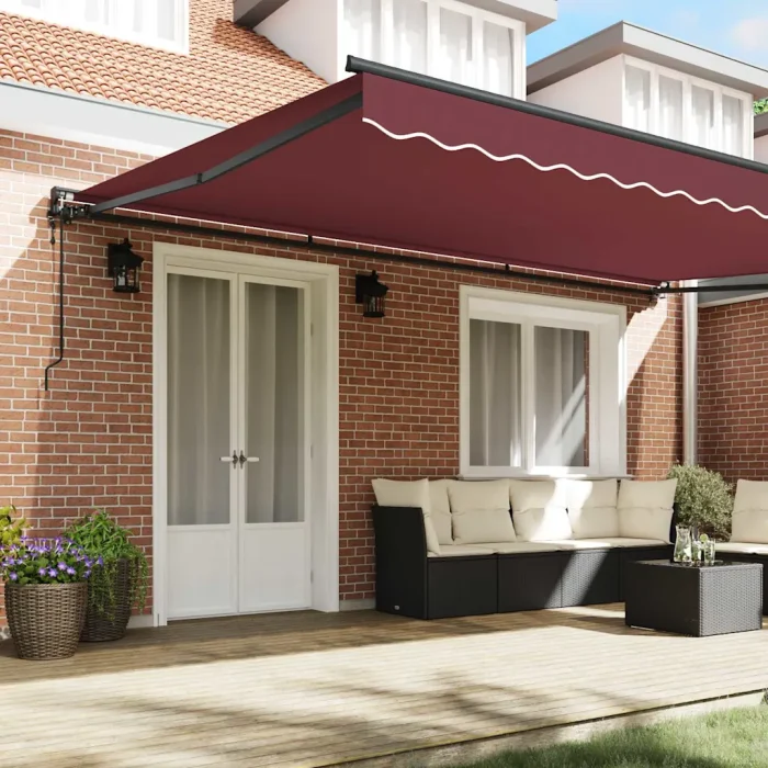 Novaro Napernyő keret Burgundi 500 × 300 cm Poliészter PU bevonattal