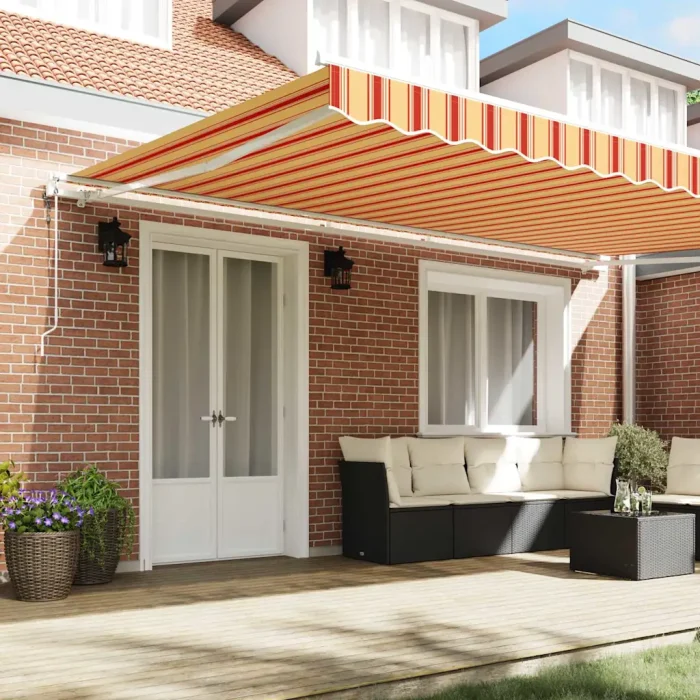 Novaro Behúzható napellenző Sárga és narancs 500 × 300 cm