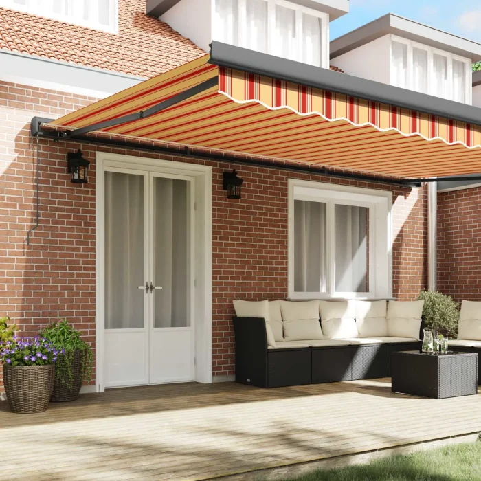 Novaro Behúzható napellenző Sárga és narancs 500 × 300 cm