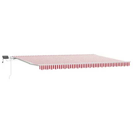 Novaro Behúzható napellenző Piros és Fehér 500 × 300 cm
