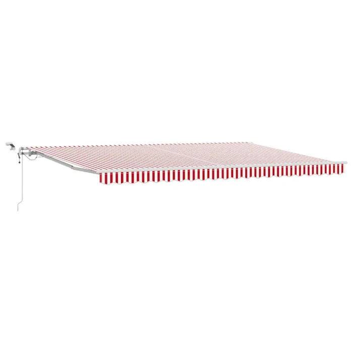 Novaro Behúzható napellenző Piros és Fehér 500 × 300 cm Poliészter
