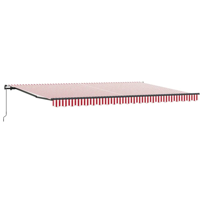 Novaro Behúzható napellenző Piros és Fehér 500 × 300 cm