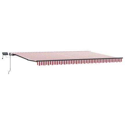 Novaro Behúzható napellenző Piros és Fehér 500 × 300 cm