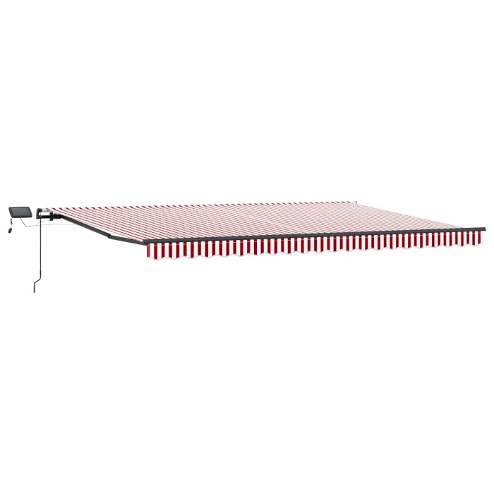 Novaro Behúzható napellenző Piros és Fehér 500 × 300 cm