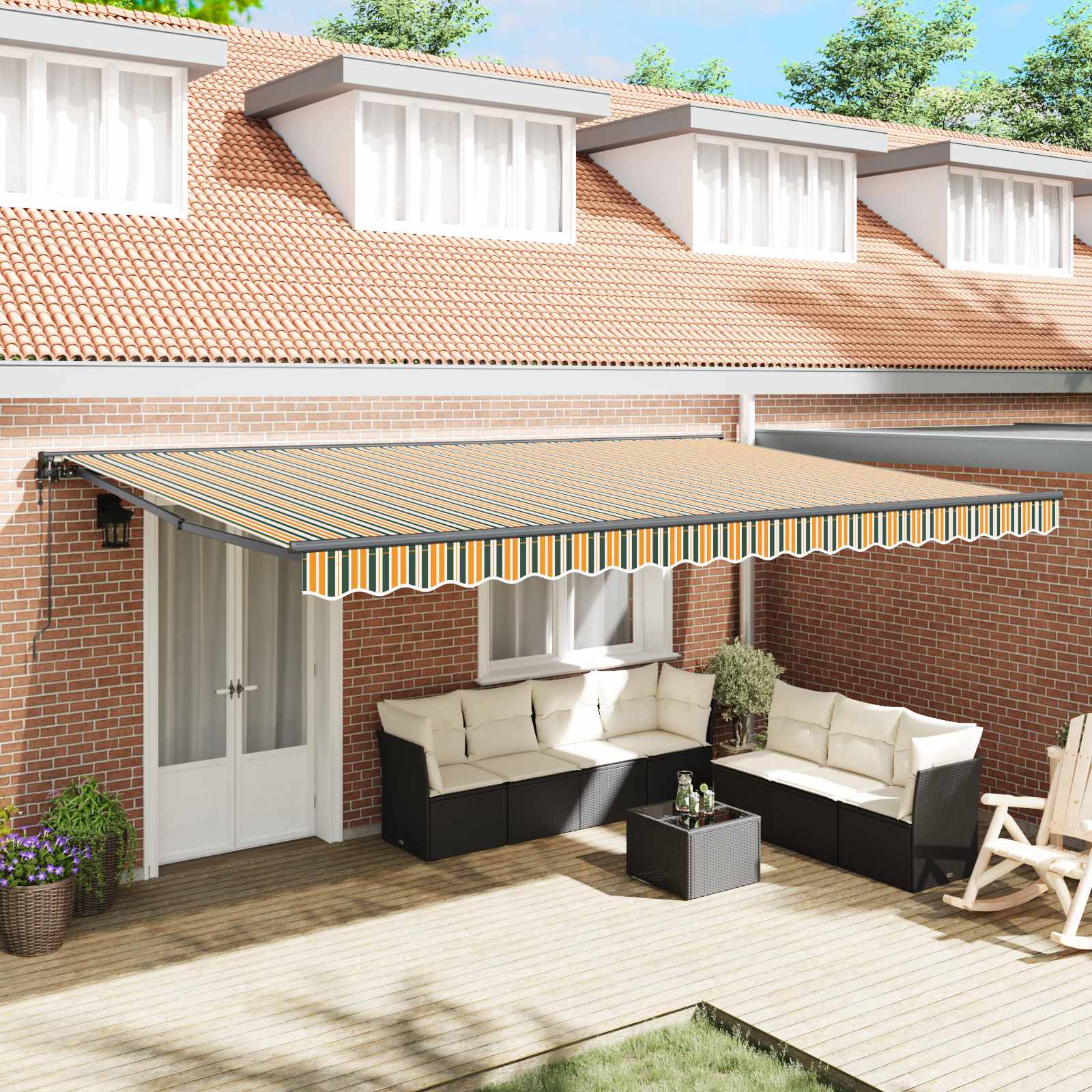Novaro Napernyő keret Zöld és Sárga 500 × 300 cm