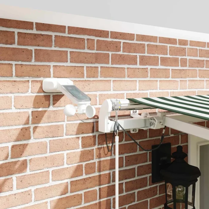 Novaro Behúzható napellenző Zöld és Fehér 500 × 300 cm Poliészter