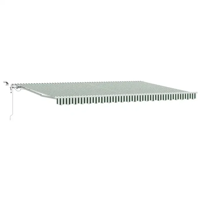 Novaro Behúzható napellenző Zöld és Fehér 500 × 300 cm Poliészter