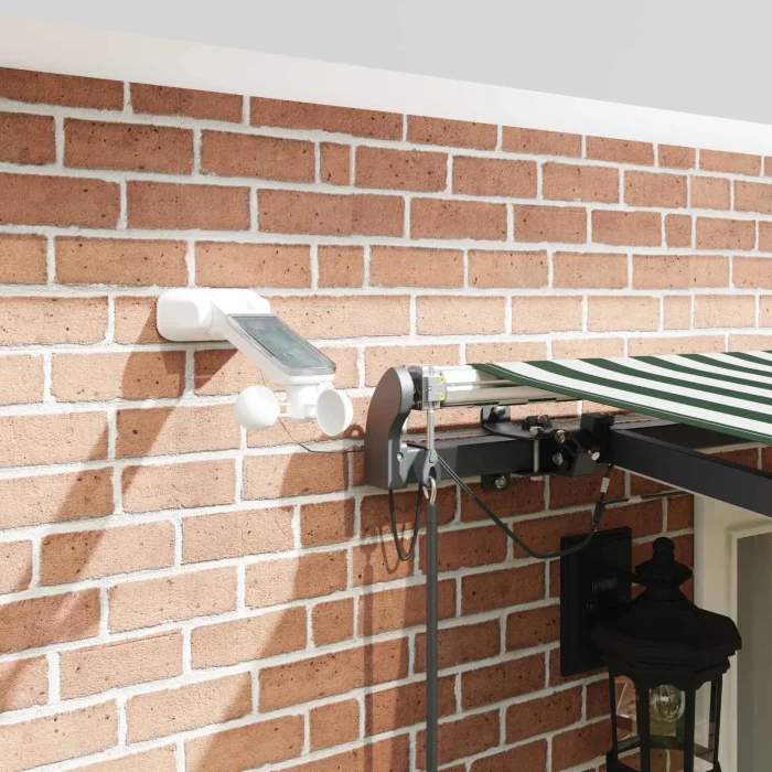 Novaro Behúzható napellenző Zöld és Fehér 500 × 300 cm Poliészter