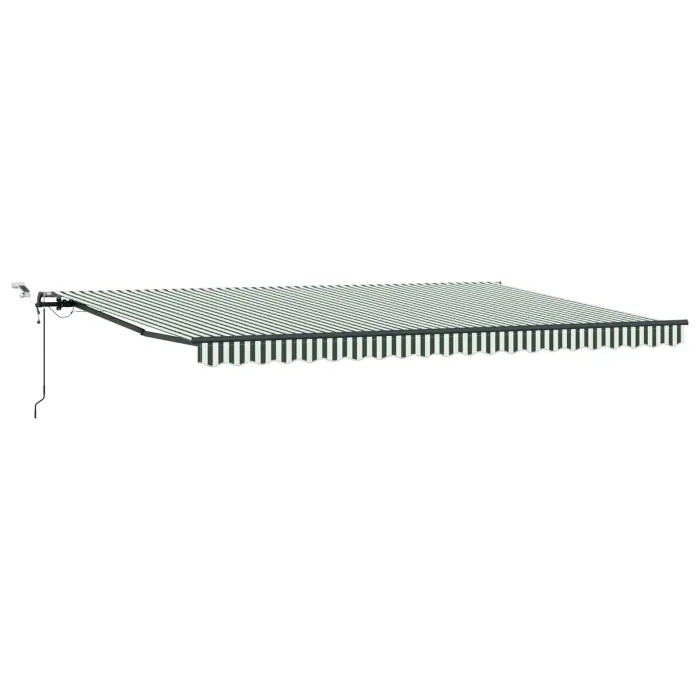 Novaro Behúzható napellenző Zöld és Fehér 500 × 300 cm Poliészter