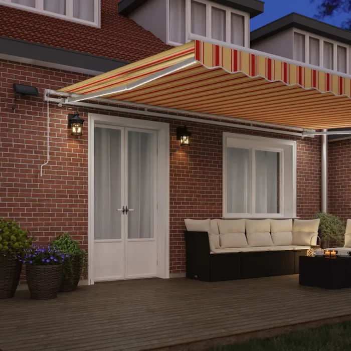 Novaro Behúzható napellenző Sárga és narancs 500 × 350 cm