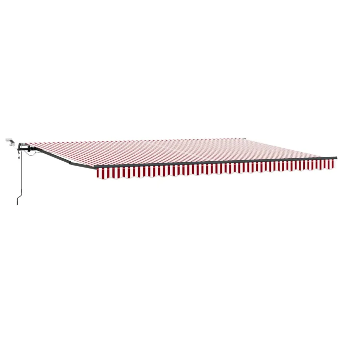 Novaro Behúzható napellenző Piros és Fehér 500 × 350 cm Poliészter