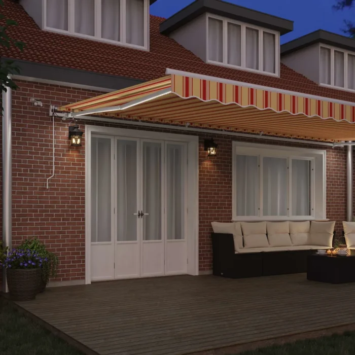 Novaro Behúzható napellenző Sárga és narancs 600 × 300 cm Poliészter