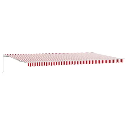 Novaro Behúzható napellenző Piros és Fehér 600 × 300 cm