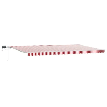 Novaro Behúzható napellenző Piros és Fehér 600 × 300 cm