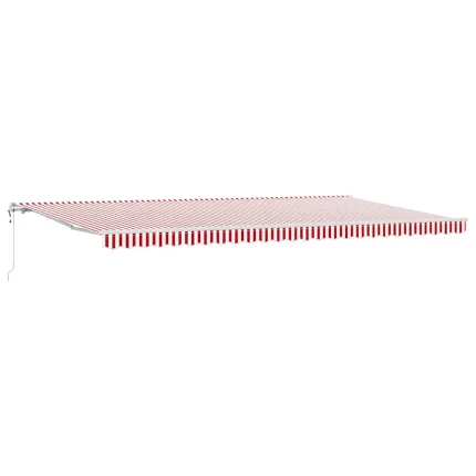 Novaro Behúzható napellenző Piros és Fehér 600 × 300 cm