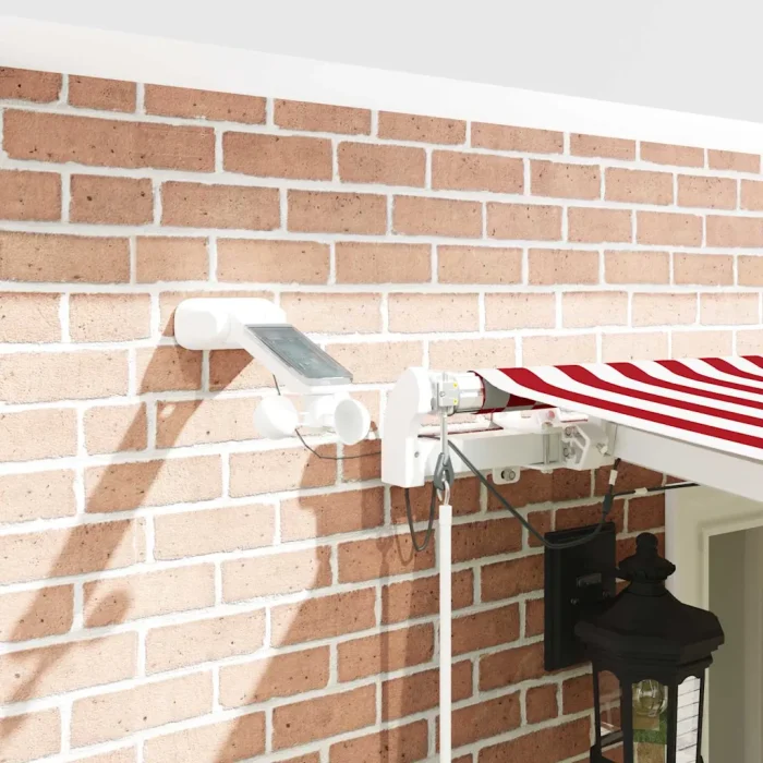 Novaro Behúzható napellenző Piros és Fehér 600 × 300 cm Poliészter