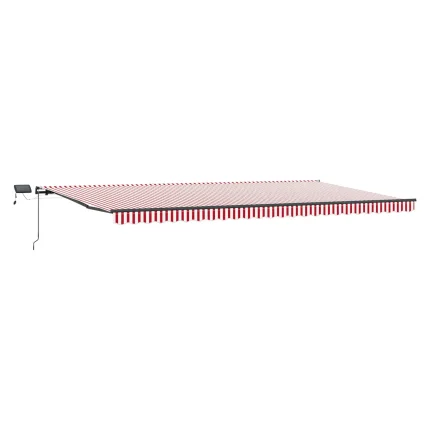 Novaro Behúzható napellenző Piros és Fehér 600 × 300 cm